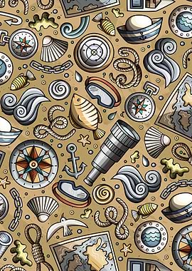 Nautical Doodle Pattern 02