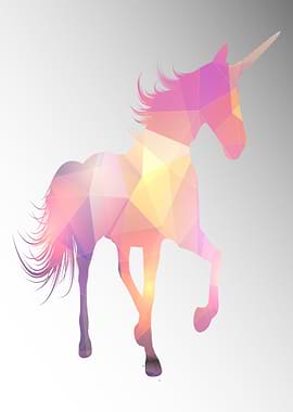 Unicorn Horse in Polygon