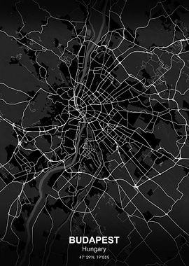 BUDAPEST city map black