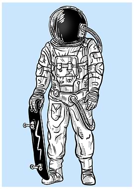 Skateboard Astronaut
