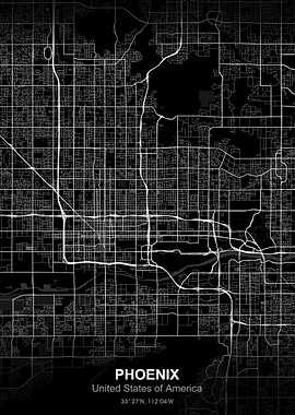 phoenix city map black