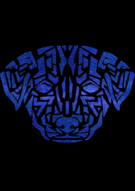 Blue Cosmic Tribal Dog
