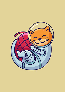 astronaut cat illustration