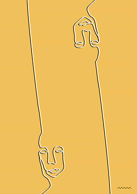 one line faces yellow