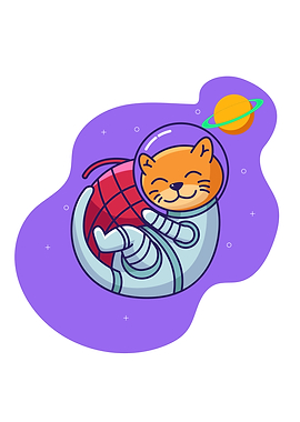 astronaut cat illustration
