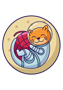 astronaut cat illustration
