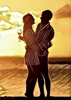 Yellow evening couple