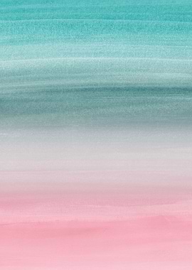 Pink Teal Watercolor 1