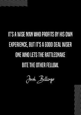 Josh Billings On Wisdom