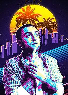 Mac Miller retro 80s style