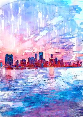 Miami City USA Skyline
