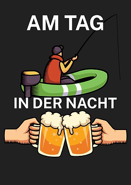 Angler Am Tag in der Nacht