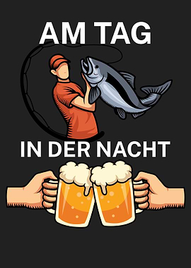 Angler Am Tag in der Nacht