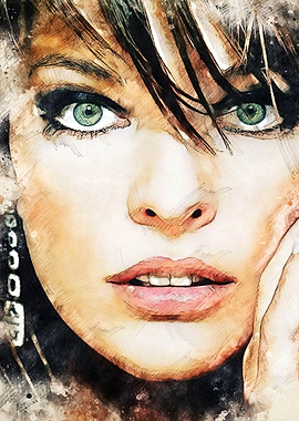 Milla Jovovich Sketch Art