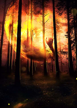 Alien inside ball of light