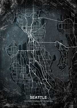 seattle chalkboard map