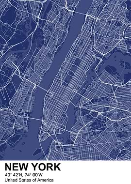 new york color city map