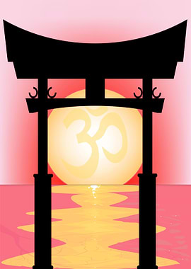 Japanese Tori Gate Sunset