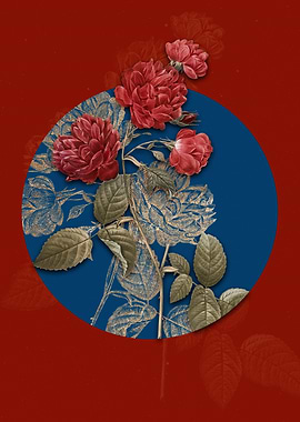 Red Cabbage Rose in Bloom