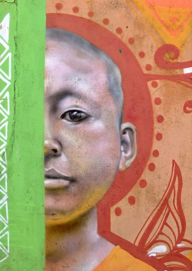 Graffiti Tibetan monk