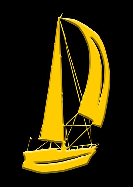 Yellow Sailing Yacht
