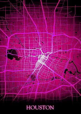 Houston Texas Magenta Map