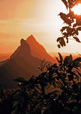 mountains silhouette