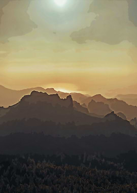 mountains silhouette