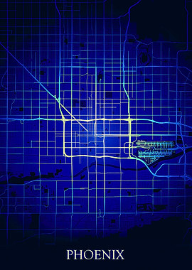 Phoenix Classic Blue Map