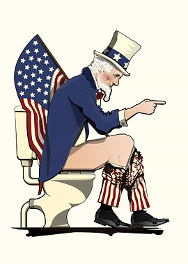 Uncle Sam on the toilet