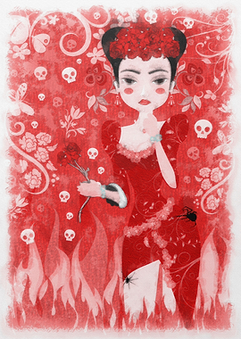 Mexican woman in red