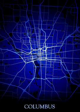 Columbus Blue Map