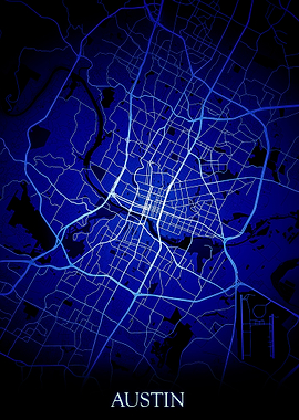 Austin Blue Map