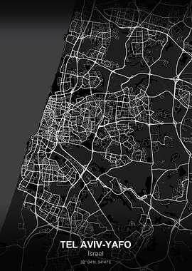 tel aviv yafo map black
