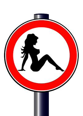 Trucker Girl Road Sign