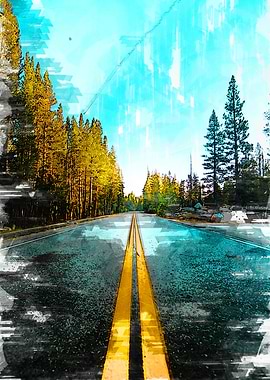 Straight Road Yosemite USA