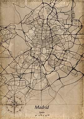 madrid vintage map