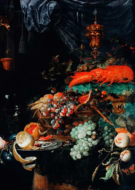 Fruits and lobster