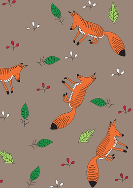 fox vintage pattern