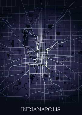 Indianapolis Night Map