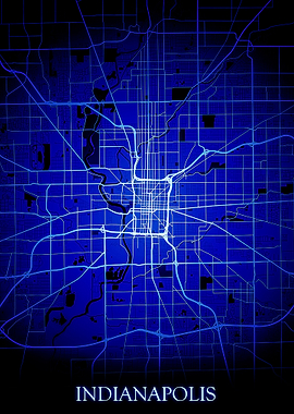 Indianapolis Blue Map