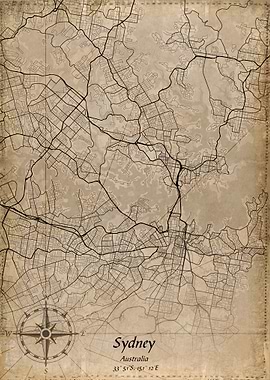 sydney vinatge map