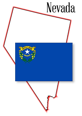 Nevada State Map and Flag