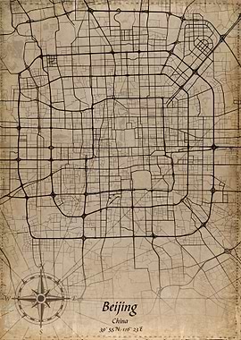 Beijing vintage map