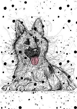 Scribble German Shepherd