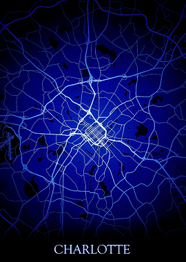 Charlotte Blue Map