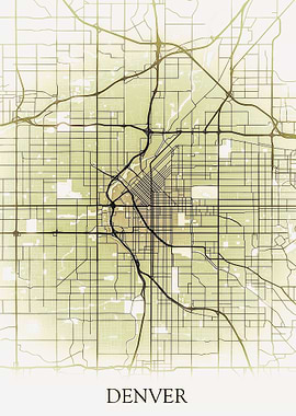 Denver Monocrome Map