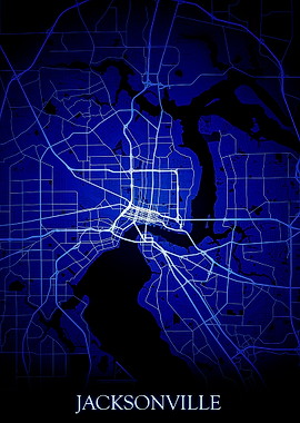 Jacksonville Blue Map