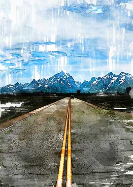 Straight Road Grand Teton