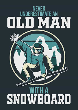 Snowboard Old Man Gift